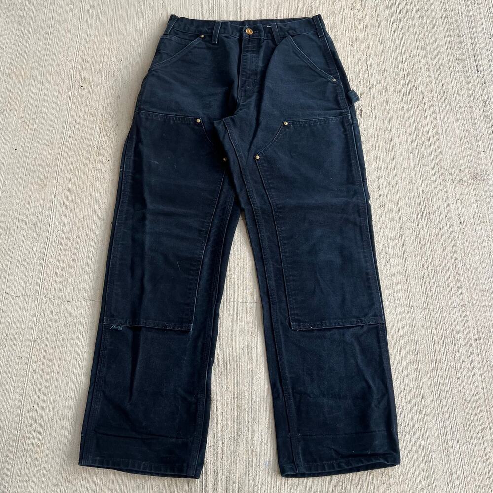 Carhartt B01 BLK black double knee work wear carpenter pants